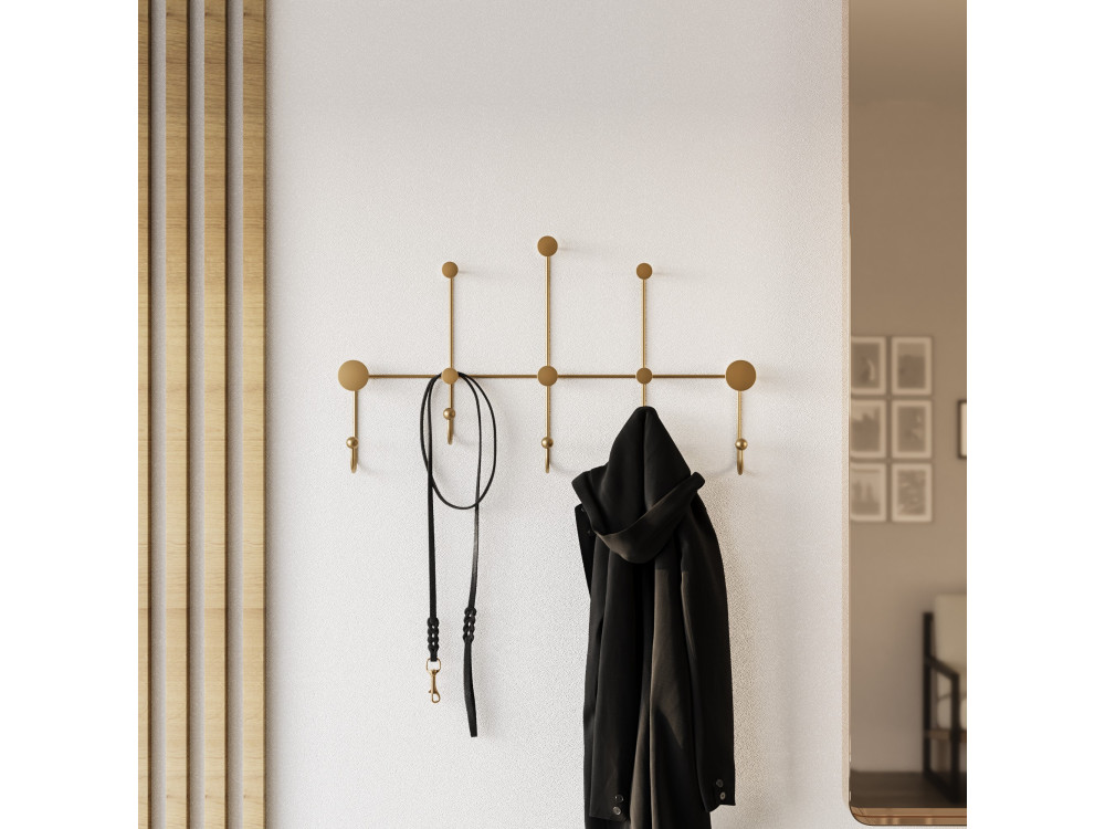 Metalen wandhaak "iyon-A" - 80 x 10 x 45 cm - Goud