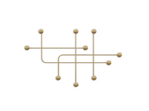 Metalen wandhaak "Samara" - 107 x 10 x 64 cm - Goud