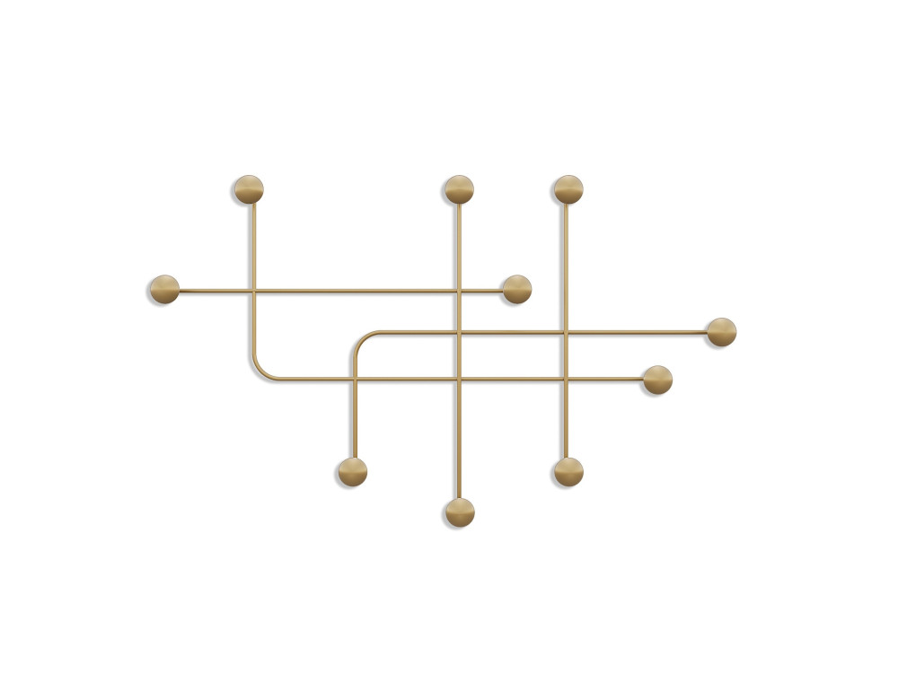 Metalen wandhaak "Samara" - 107 x 10 x 64 cm - Goud