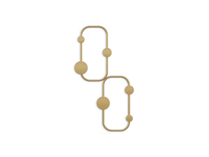 Metalen wandhaak "Lieveheersbeestje" - 26 x 5 x 48 cm - Goud