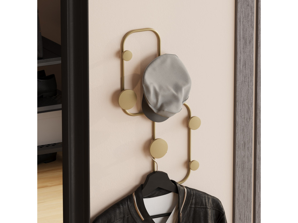Metalen wandhaak "Lieveheersbeestje" - 26 x 5 x 48 cm - Goud