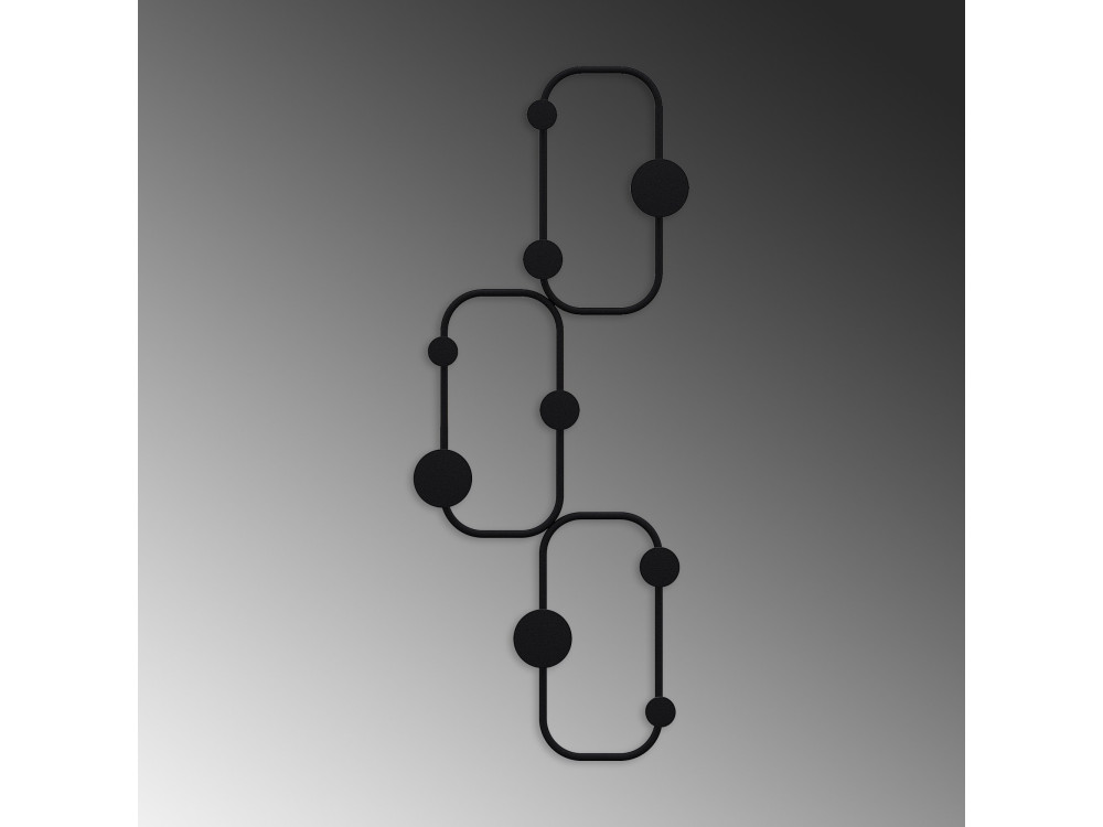 Metalen wandhaak "Lizzard" - 28 x 5 x 70 cm - Zwart