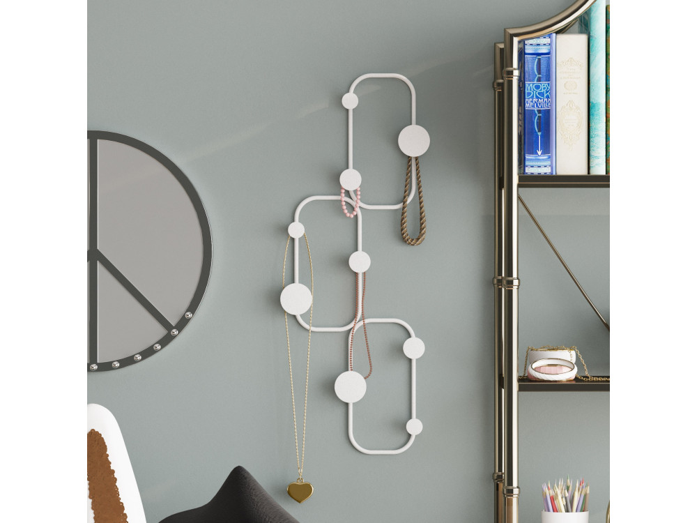 Metalen wandhaak "Lizzard" - 28 x 5 x 70 cm - Wit