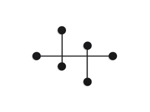 Metalen wandhaak "Dama" - 82 x 10 x 60 cm - Zwart