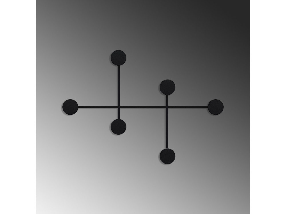 Metalen wandhaak "Dama" - 82 x 10 x 60 cm - Zwart