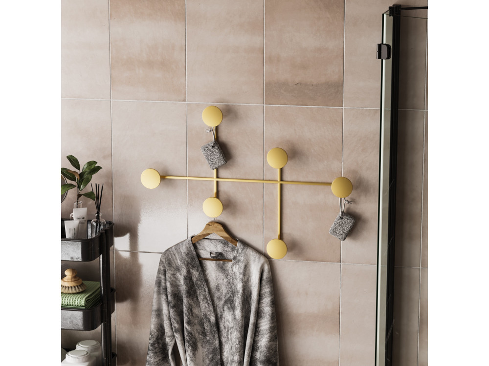 Metalen wandhaak "Dama" - 82 x 10 x 60 cm - Goud