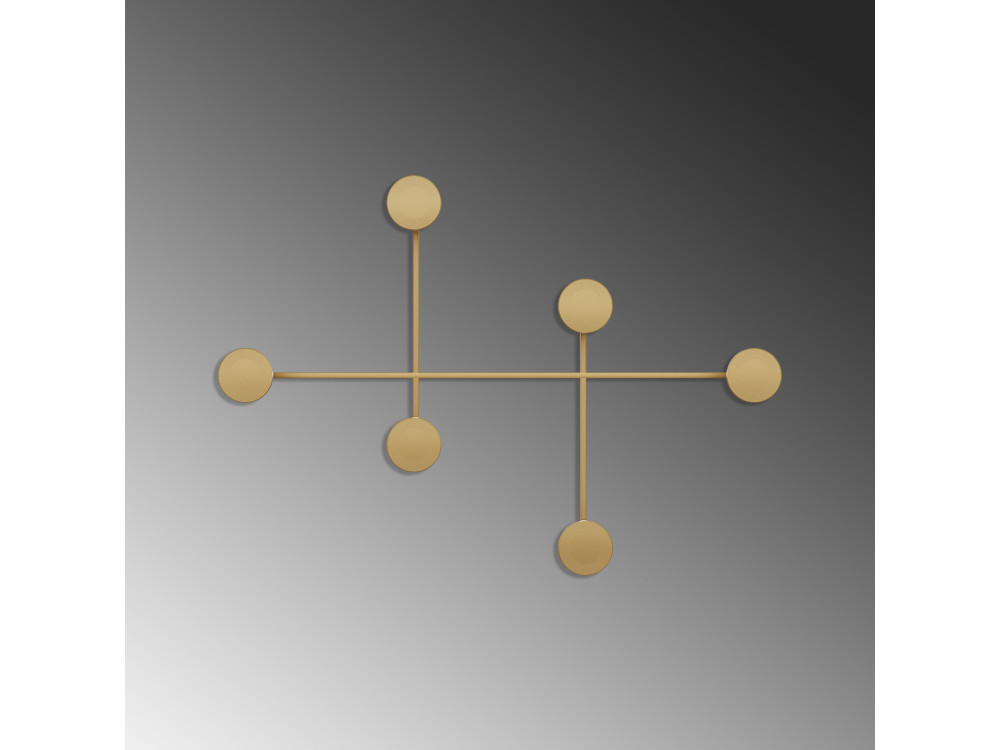 Metalen wandhaak "Dama" - 82 x 10 x 60 cm - Goud
