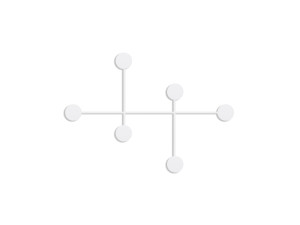 Metalen wandhaak "Dama" - 82 x 10 x 60 cm - Wit