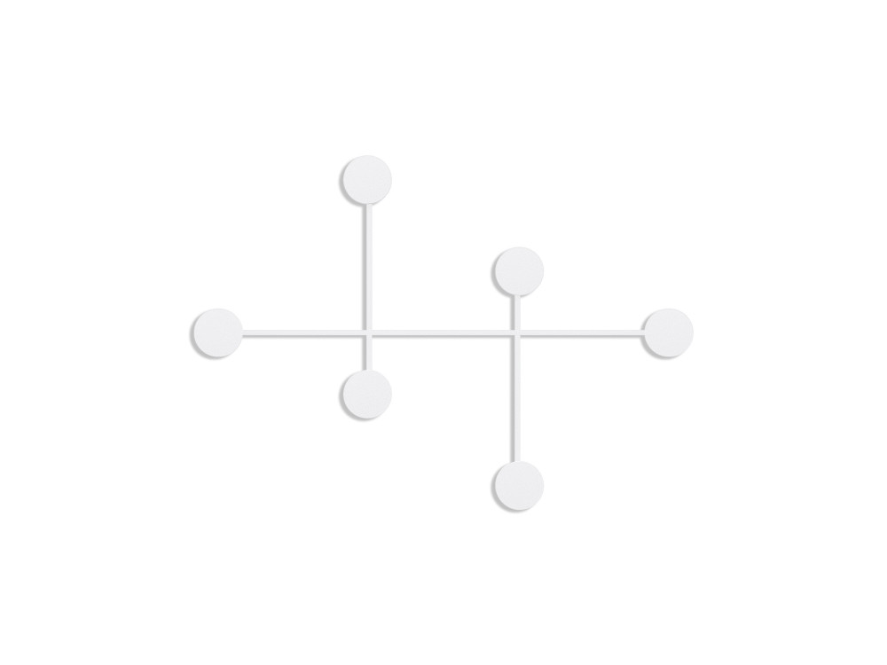 Metalen wandhaak "Dama" - 82 x 10 x 60 cm - Wit