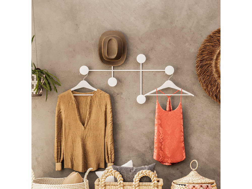 Metalen wandhaak "Dama" - 82 x 10 x 60 cm - Wit