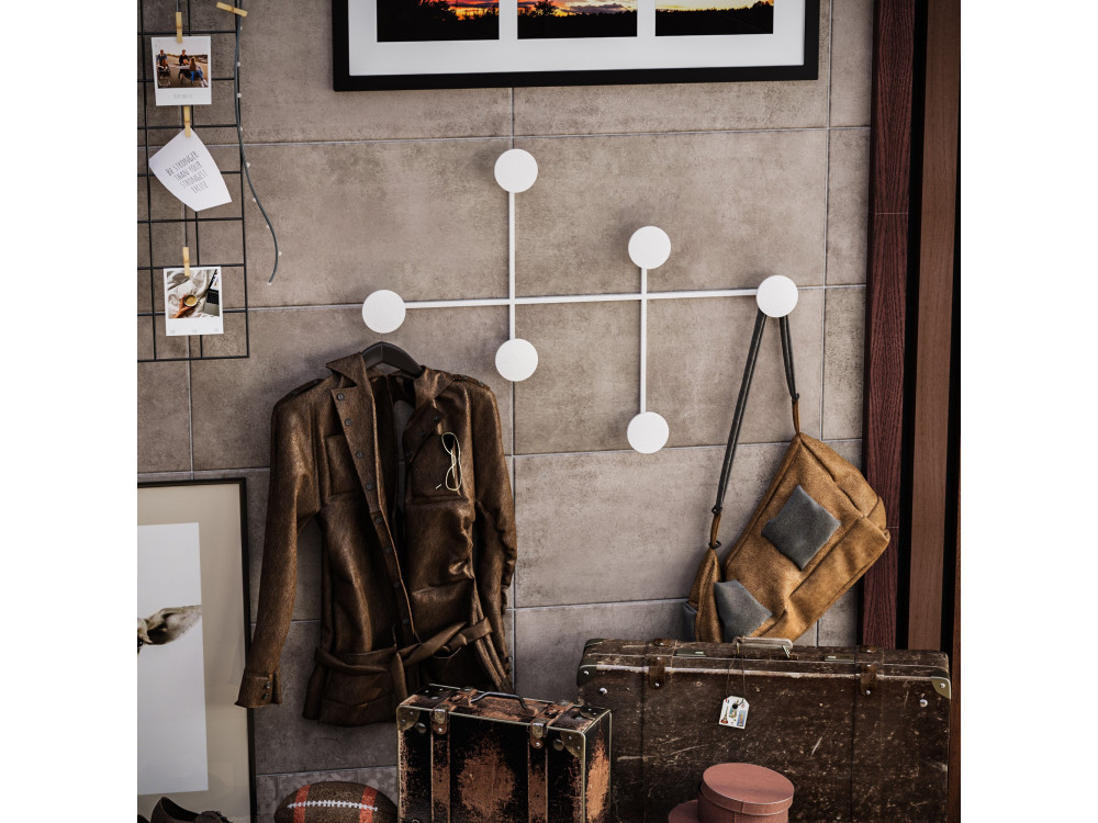 Metalen wandhaak "Dama" - 82 x 10 x 60 cm - Wit