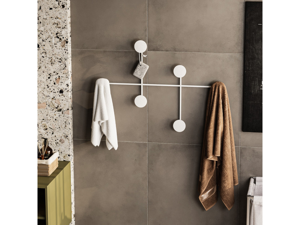 Metalen wandhaak "Dama" - 82 x 10 x 60 cm - Wit