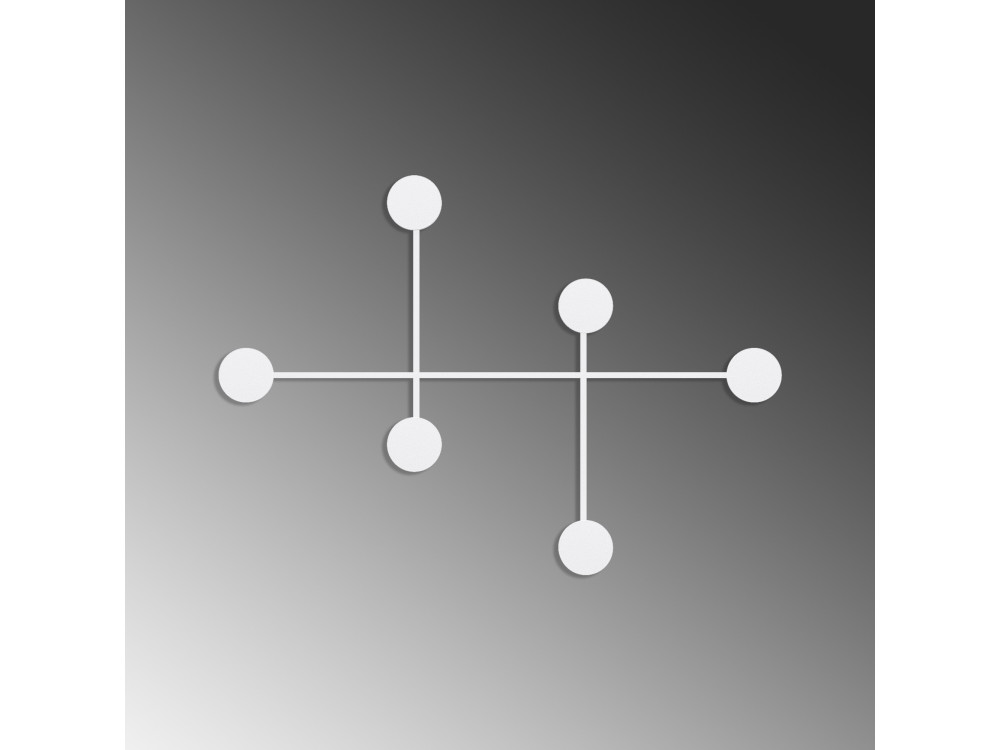 Metalen wandhaak "Dama" - 82 x 10 x 60 cm - Wit