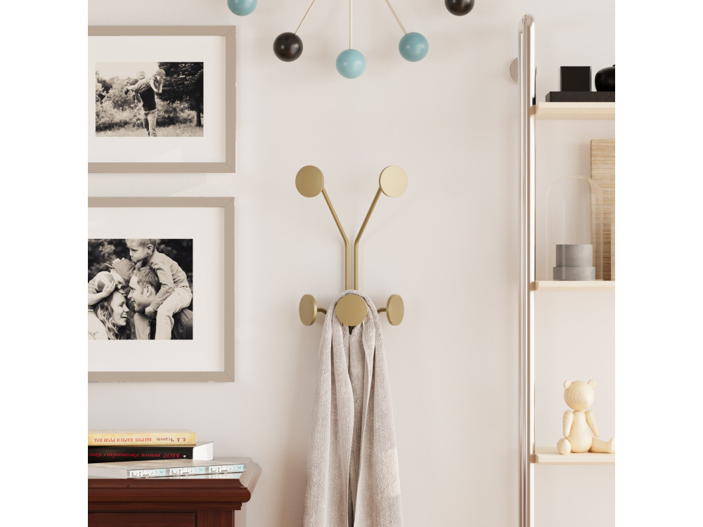 Metalen wandhaak "Giraffe" - 24 x 16 x 40 cm - Goud
