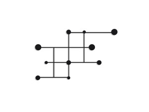Metalen wandhaak "Fatara" - 112 x 10 x 64 cm - Zwart
