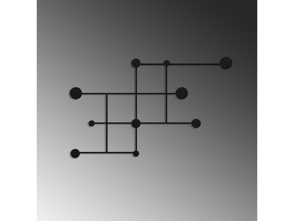 Metalen wandhaak "Fatara" - 112 x 10 x 64 cm - Zwart
