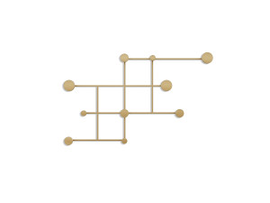 Metalen wandhaak "Fatara" - 112 x 10 x 64 cm - Goud