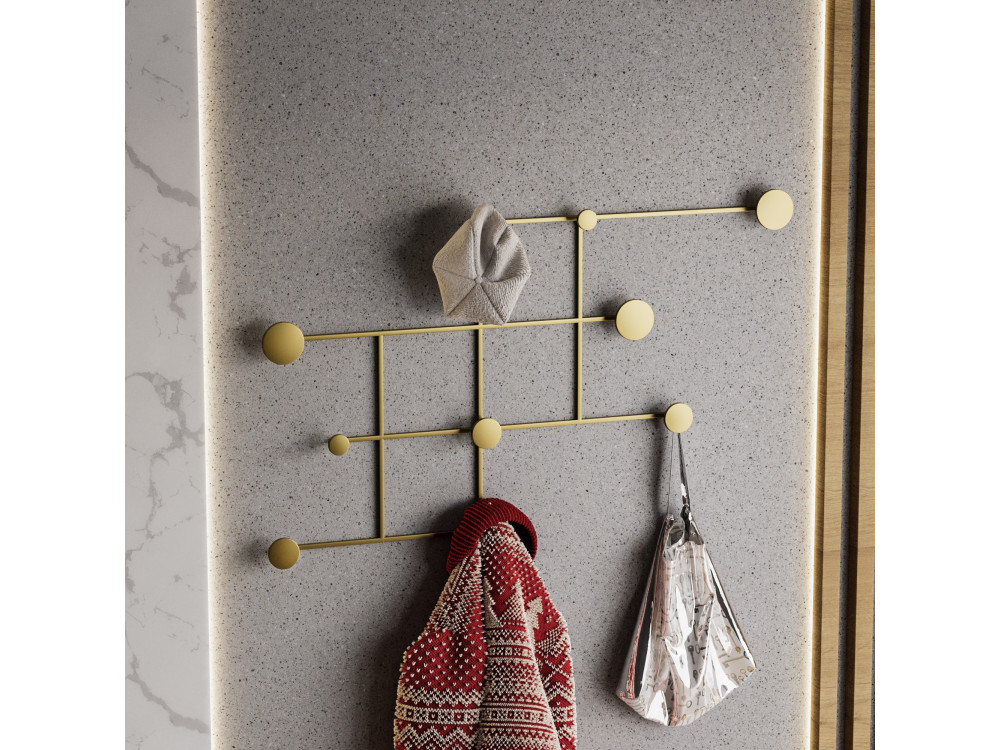 Metalen wandhaak "Fatara" - 112 x 10 x 64 cm - Goud