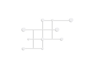 Metalen wandhaak "Fatara" - 112 x 10 x 64 cm - Wit