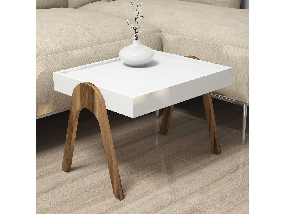 Set van 3 "Roma" houten salontafels - 53 x 40 x 64 cm - Wit