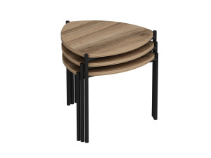 Set van 3 "Lenny" houten salontafels - 45 x 45 x 45 cm - Bruin