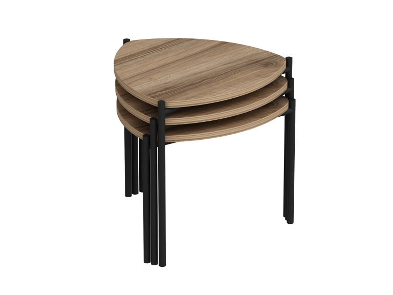Set van 3 "Lenny" houten salontafels - 45 x 45 x 45 cm - Bruin