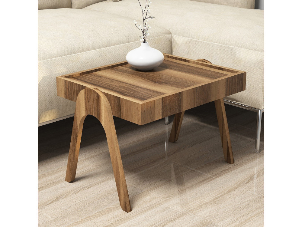 Set van 3 "Roma" houten nesttafels - 54 x 40 x 64 cm - Bruin