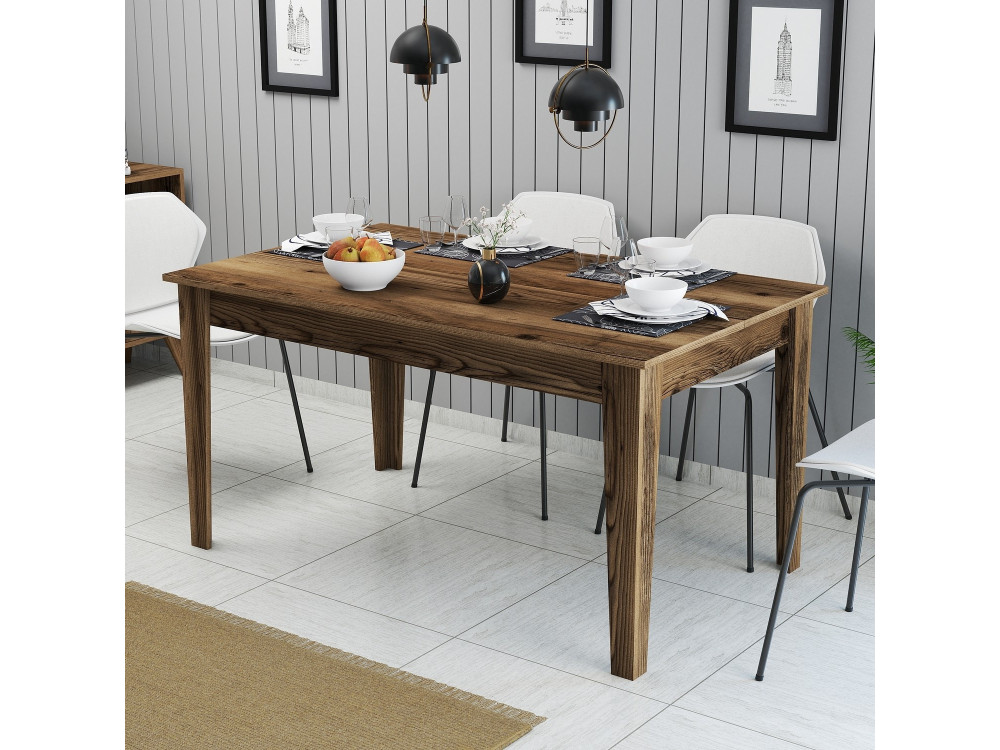 Houten eettafel "Milan500" - 145 x 88 x 75 cm - Bruin