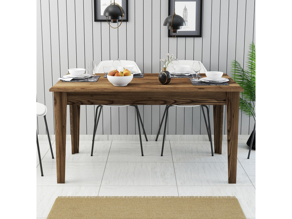 Houten eettafel "Milan500" - 145 x 88 x 75 cm - Bruin