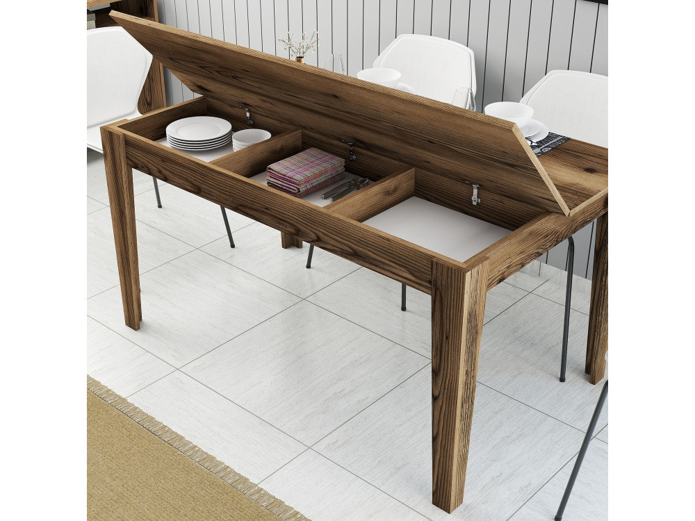Houten eettafel "Milan500" - 145 x 88 x 75 cm - Bruin