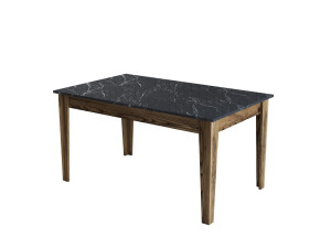 Houten eettafel "Milan500" - 145 x 88 x 75 cm - Zwart