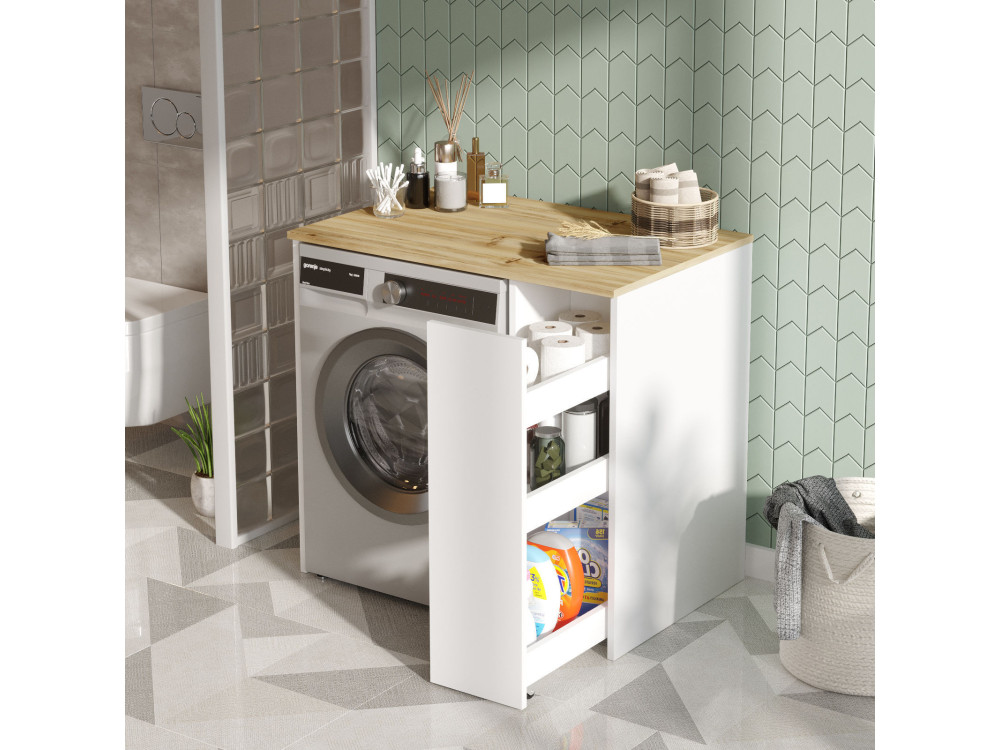 SA1" houten wasmachine kast - 93 x 60 x 88 cm - Wit
