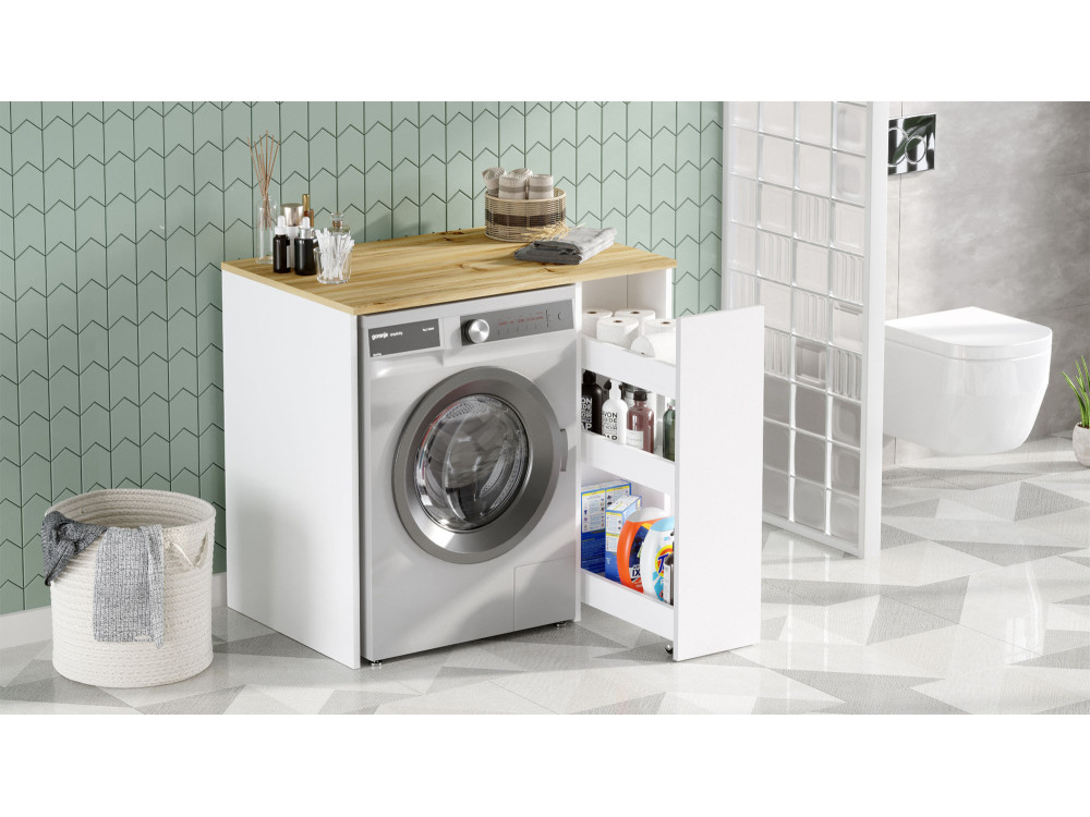 SA1" houten wasmachine kast - 93 x 60 x 88 cm - Wit