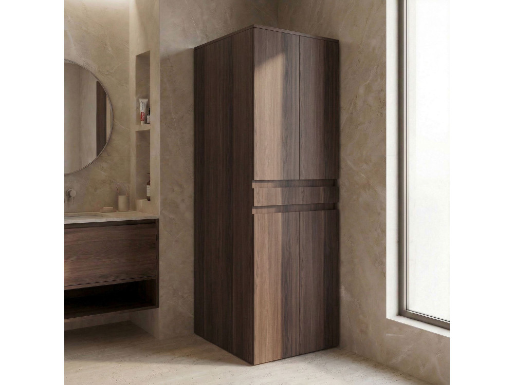 Wasmachineonderkast „Neve 70“ – 70 x 73 x 193 cm – Dark Walnut