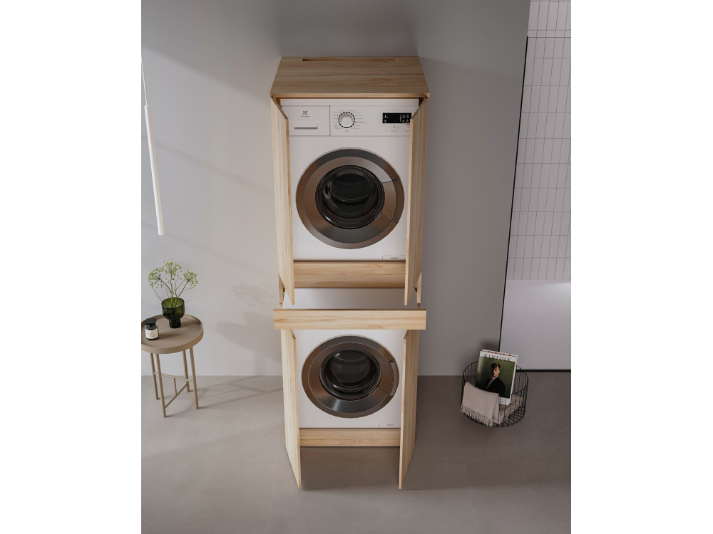 Wasmachineonderkast „Neve 70“ – 70 x 73 x 193 cm – eiken