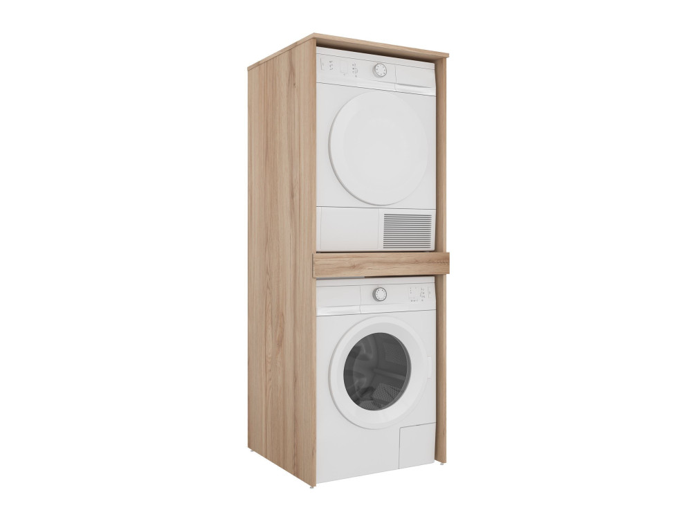 Wasmachineonderkast „Linfa 70“ – 70 x 73 x 193 cm – eiken
