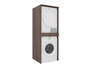 Wasmachineonderkast „Linfa 70“ - 70 x 73 x 193 cm - Dark Walnut