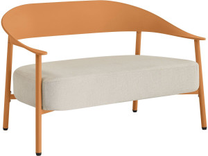 Céora" kunststof en metalen tuinbank - 2 zits - Oranje