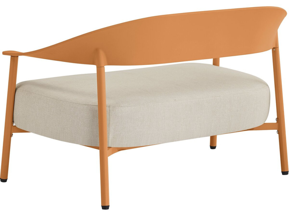 Céora" kunststof en metalen tuinbank - 2 zits - Oranje