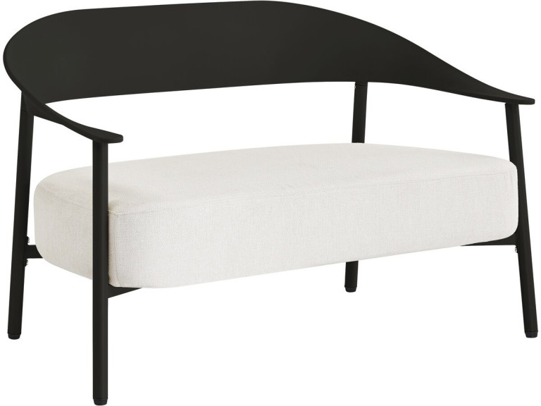 Céora" kunststof en metalen tuinbank - 2 zits - Zwart
