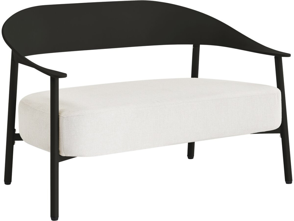 Céora" kunststof en metalen tuinbank - 2 zits - Zwart