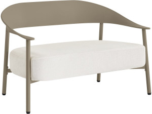 Céora" kunststof en metalen tuinbank - 2 zits - Taupe