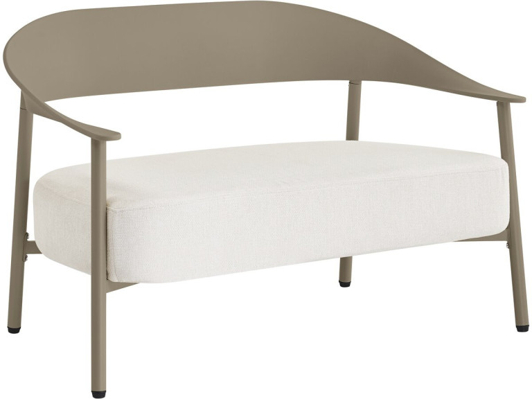 Céora" kunststof en metalen tuinbank - 2 zits - Taupe