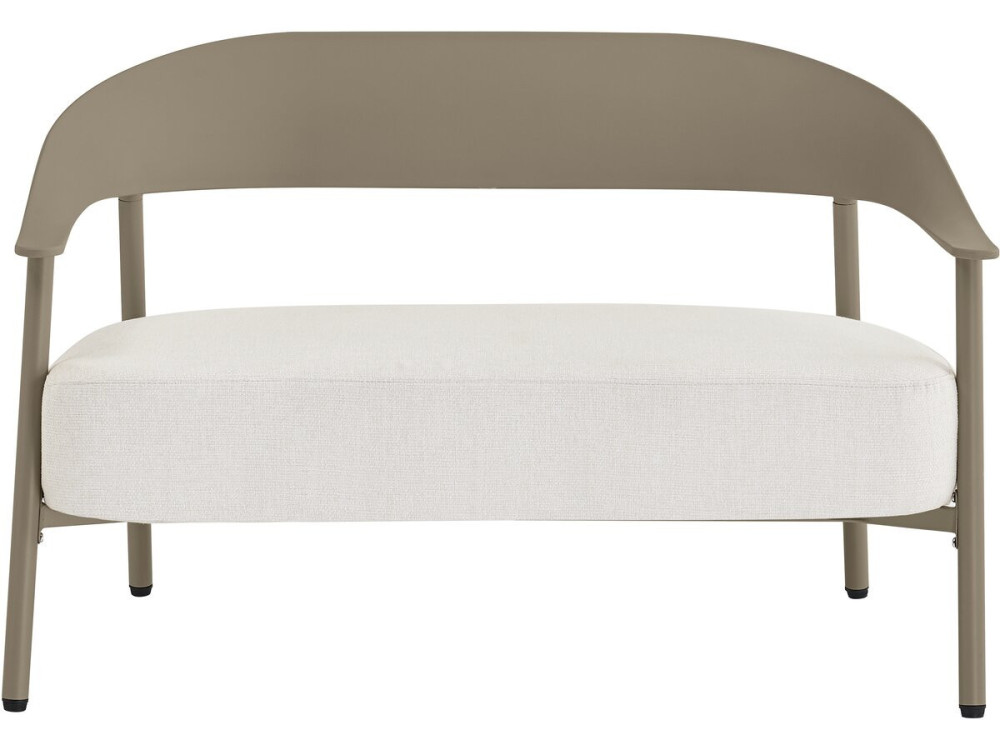 Céora" kunststof en metalen tuinbank - 2 zits - Taupe
