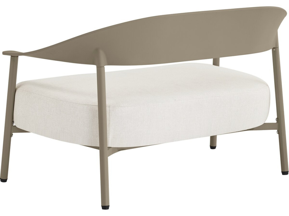 Céora" kunststof en metalen tuinbank - 2 zits - Taupe