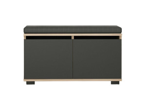 Drago" houten schoenenkast - 80 x 35 x 42 cm - Antraciet grijs