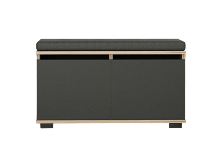 Drago" houten schoenenkast - 80 x 35 x 42 cm - Antraciet grijs