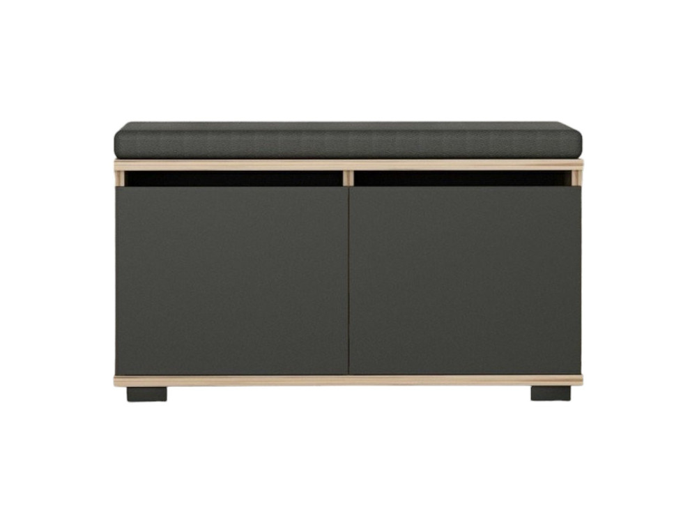 Drago" houten schoenenkast - 80 x 35 x 42 cm - Antraciet grijs
