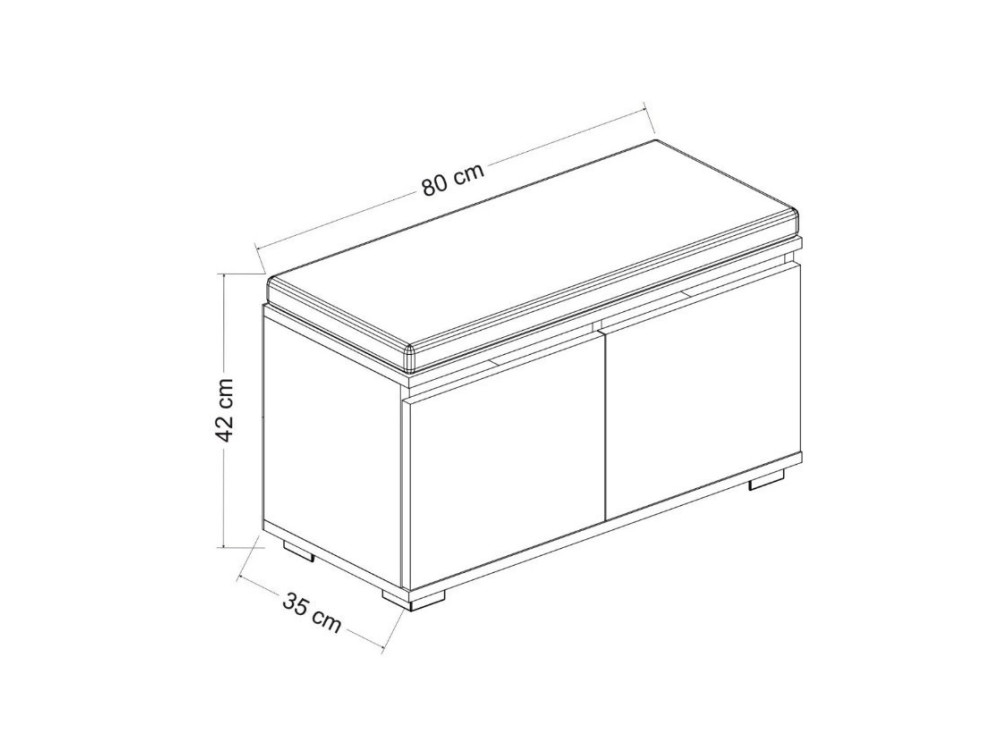 Drago" houten schoenenkast - 80 x 35 x 42 cm - Antraciet grijs