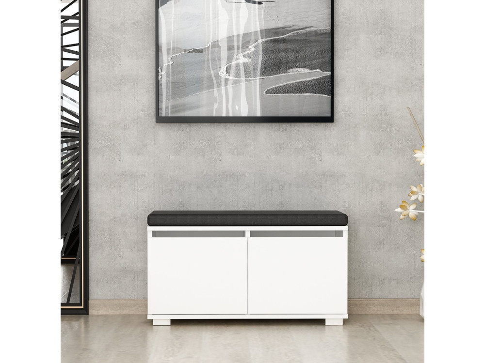 Drago" houten schoenenkast - 80 x 35 x 42 cm - Wit